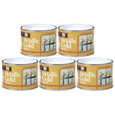 5X Metallic Gold Paint Tin 180ml Tin Paint